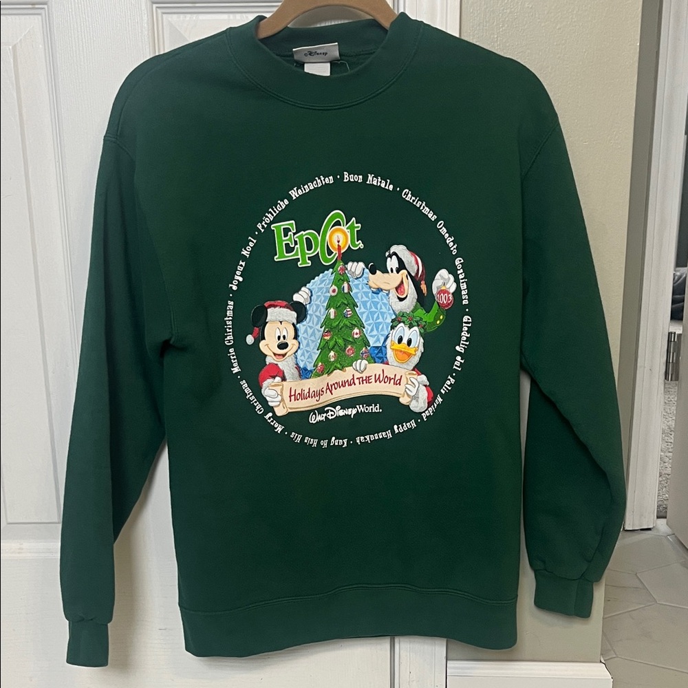 Vintage 2003 Disney Epcot Green Crewneck Sweatshirt